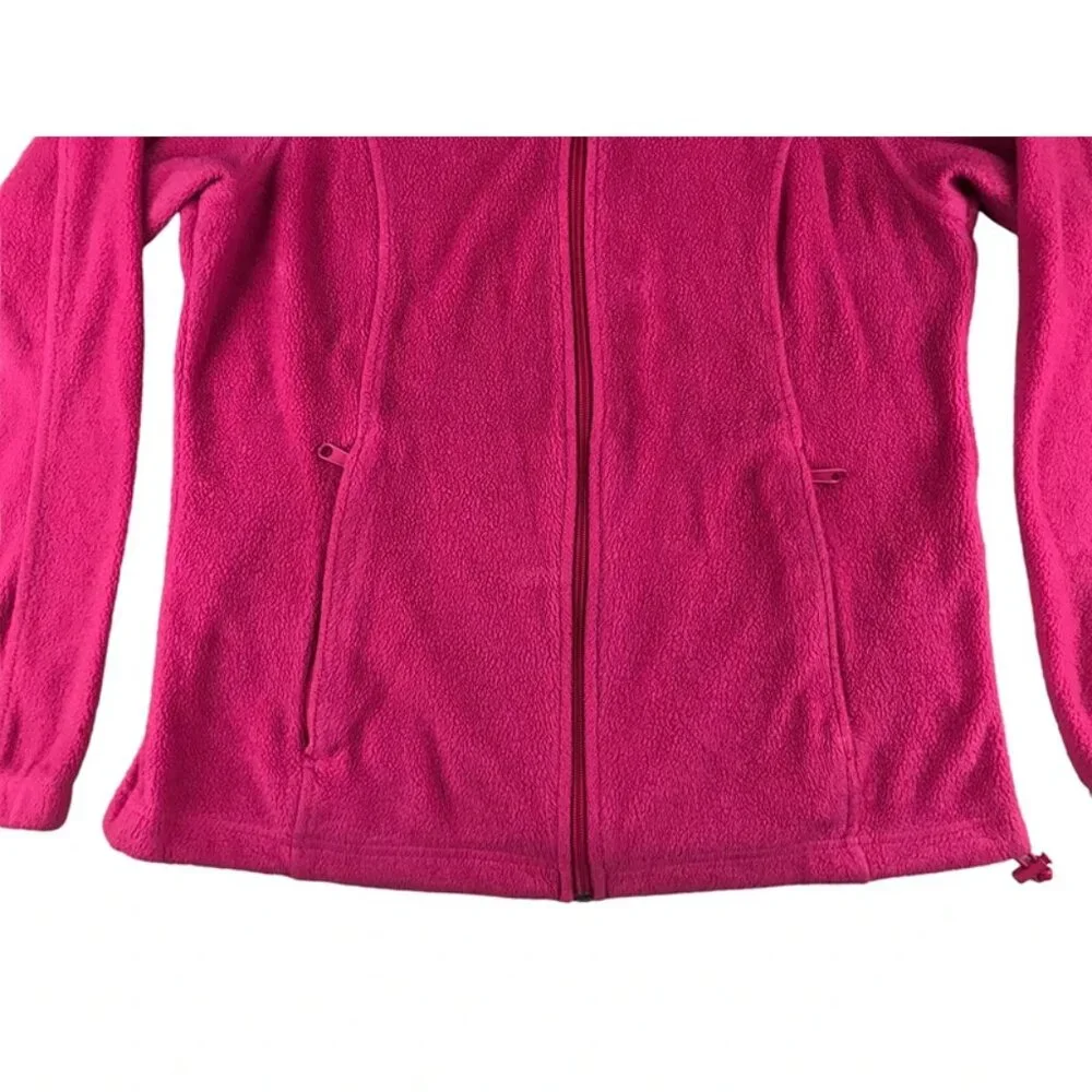 Columbia Womens‎ Fuchsia Long Sleeves Pocket Full Zip Fleece Jacket Size Medium
